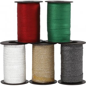 Cordon cadeau - couleurs mélangées - paillettes - 5 x 100 m Cordon cadeau - couleurs mélangées - paillettes - 5 x 100 m