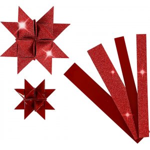 Bandes étoiles - rouge - paillettes, vernis - Ø6,5+11,5 cm - 40 bandes Bandes étoiles - rouge - paillettes, vernis - Ø6,5+11,5 cm - 40 bandes