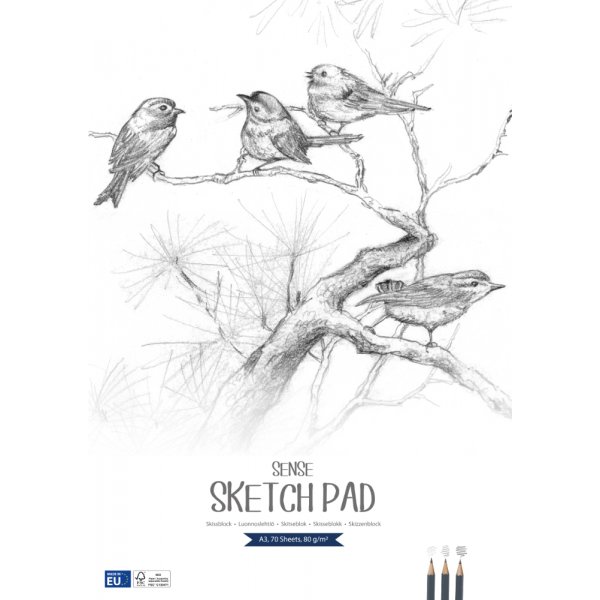 Carnet de croquis 80g Sense FSC - A3 70 feuilles