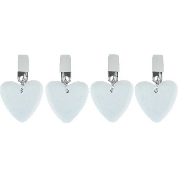 Lest pour tissu Coeur blanc, paquet de 4