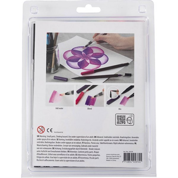 Marqueur aquarelle - couleurs standards - 12 pcs