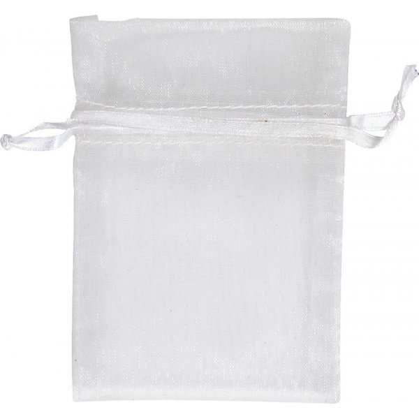 Sacs en organza - blanc - 10 pcs