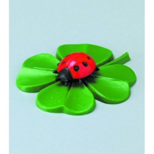 Miniatures 33 mm - paquet de 3. Trèfle à quatre feuilles avec coccinelle Miniatures 33 mm - paquet de 3. Trèfle à quatre feuilles avec coccinelle