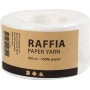 Fil de papier raphia - blanc - 100 m