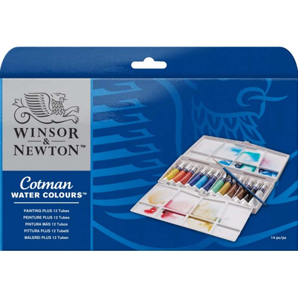 Peinture aquarelle W&N Cotman Tuber - Bote de peinture 12 couleurs