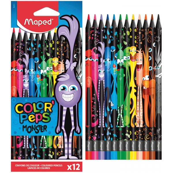 Set de crayons de couleur - Maped - Monster 12 crayons