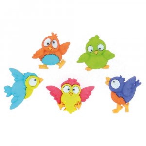 Boutons multicolores 20x19 - 26x21 mm - Oiseaux Boutons multicolores 20x19 - 26x21 mm - Oiseaux