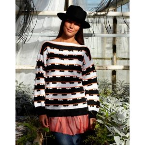 Patron tricot - Pull femme à motifs (avec mini pompon) Patron tricot - Pull femme à motifs (avec mini pompon)