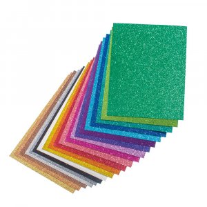 Carton pailleté A4 Couleurs mélangées - 20 feuilles Carton pailleté A4 Couleurs mélangées - 20 feuilles