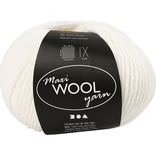 Fil de laine - blanc cassé - 100 g