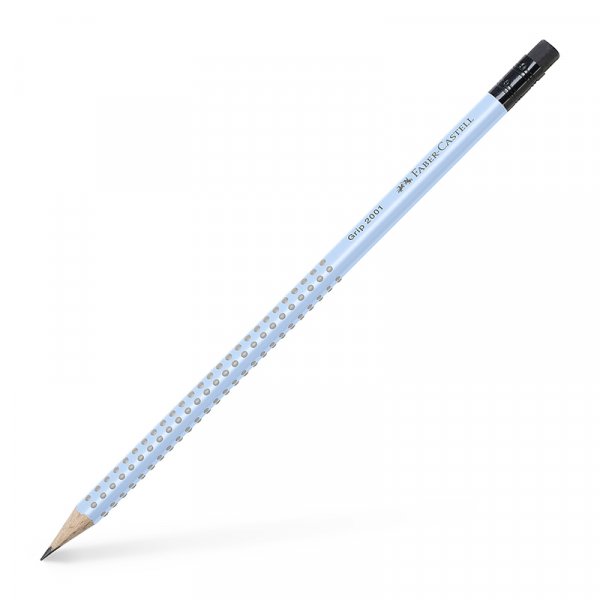 Crayon - Faber-Castell - Grip 2001 avec pointe gomme B - Bleu ciel