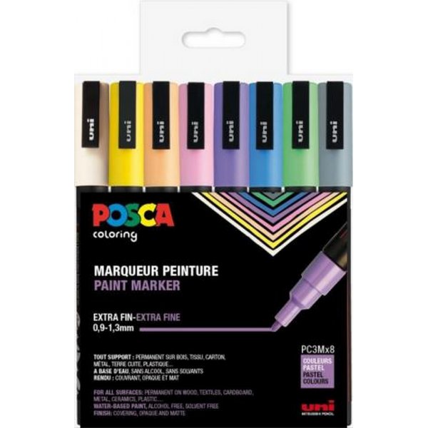 Poscaset PC-3M Pastel - 8 crayons