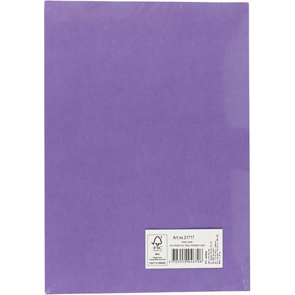 Carton coloré - violet - A4 - 180 g - 100 feuilles Carton coloré - violet - A4 - 180 g - 100 feuilles