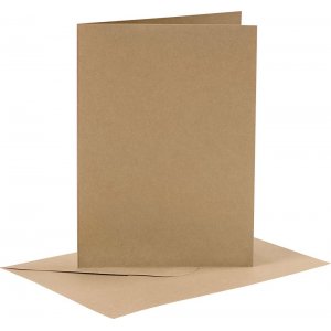 Cartes et enveloppes - naturel - 11,5 x 16,5 cm - 6 sets Cartes et enveloppes - naturel - 11,5 x 16,5 cm - 6 sets