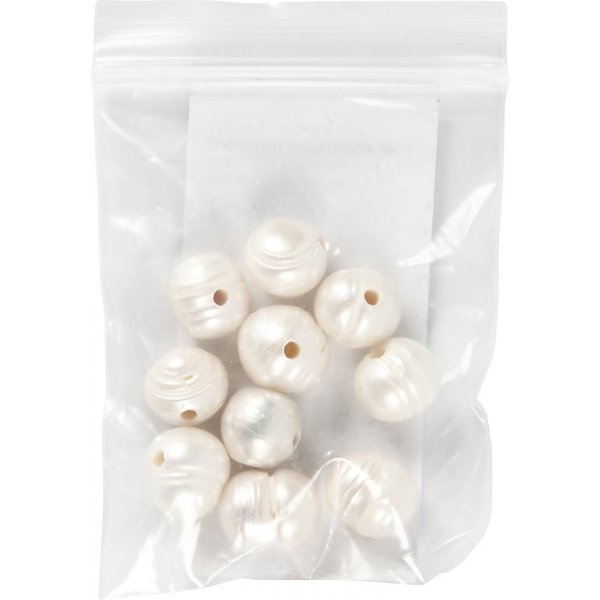 Perles d'eau douce - 9-12 mm - nacre - 10 pcs