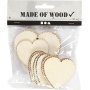 Coeurs de placage de bois - 12 pcs