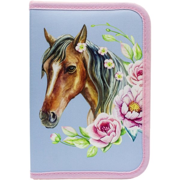 Trousse  crayons en peluche Cheval