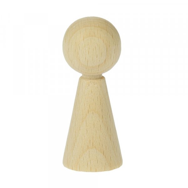 Figurine conique en bois 20 x H 50 mm - blanchie 4 pcs.