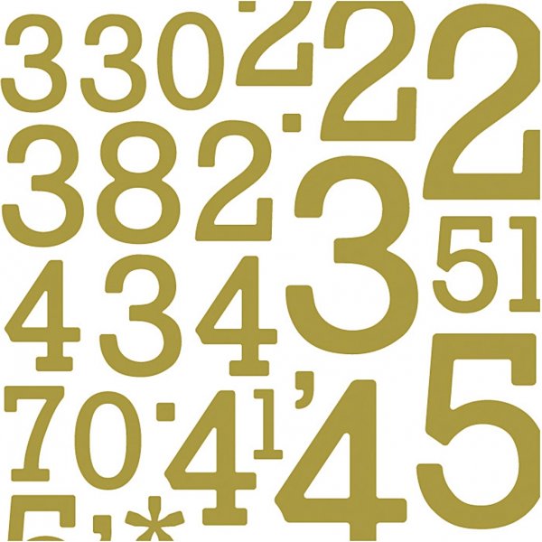 Autocollants paillets - dors - chiffres - 2 feuilles