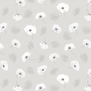 Toile cirée PVC Coquelicot - Gris Toile cirée PVC Coquelicot - Gris