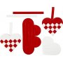 Set de bricolage - Coeurs tresss - rouge/blanc - 8 pcs