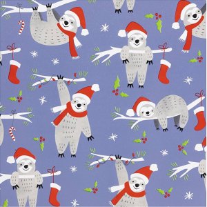 Papier cadeau - violet - Paresseux - 100 m Papier cadeau - violet - Paresseux - 100 m