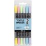 Marqueurs textiles - couleurs pastel - 6 pcs