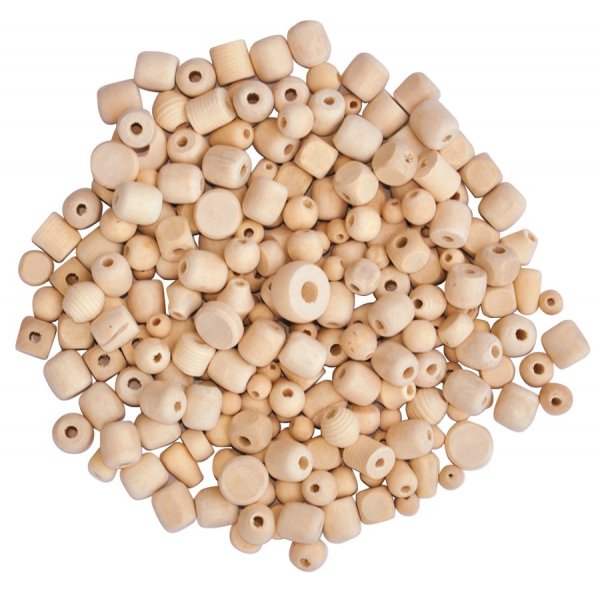 Perles en bois mlanges 500 g