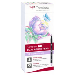 Lot de 18 feutres à double pointe Tombow ABT, couleurs pastel Lot de 18 feutres à double pointe Tombow ABT, couleurs pastel