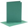 Cartes et enveloppes - vert fonc - 11,5 x 16,5 cm - 6 sets