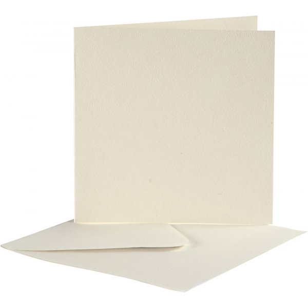 Carte postale avec enveloppe - blanc cassé - 12,5 x 12,5 cm - 10 pcs Carte postale avec enveloppe - blanc cassé - 12,5 x 12,5 cm - 10 pcs