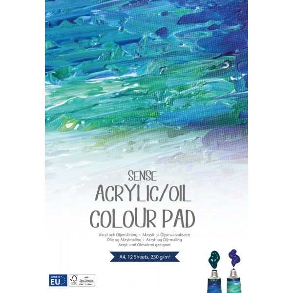 Bloc Acrylique & Huile Sense 230g - A4 Bloc Acrylique & Huile Sense 230g - A4