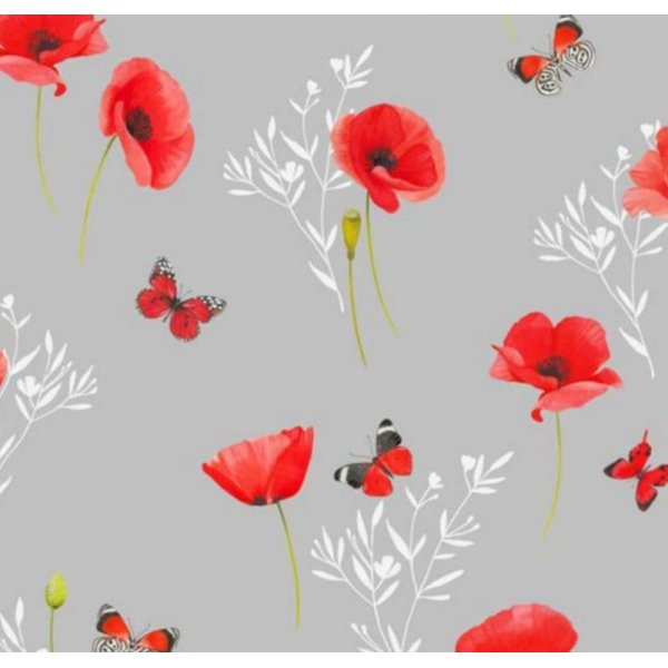 Toile cire - Gris coquelicot
