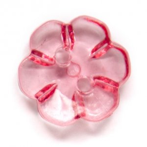 Bouton Fleur 1 trou 13 mm 5pcs - Rose transparent Bouton Fleur 1 trou 13 mm 5pcs - Rose transparent