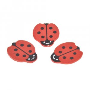 Décor bois 25 mm - rouge / noir 24 pcs. Coccinelles Décor bois 25 mm - rouge / noir 24 pcs. Coccinelles