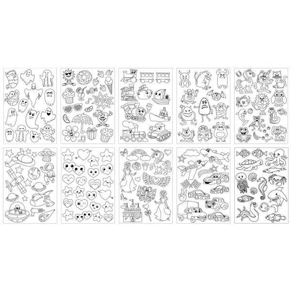 Autocollants � colorier - 10 feuilles