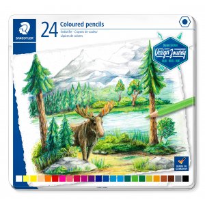 Design Journey Crayons de couleur dans une boîte - 24 crayons Design Journey Crayons de couleur dans une boîte - 24 crayons
