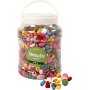 Perles en bois - moyennes - couleurs et tailles mélangées - 2 l
