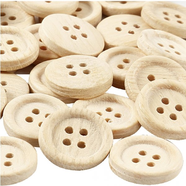 Boutons en bois - Ø23 mm - 30 pcs Boutons en bois - Ø23 mm - 30 pcs