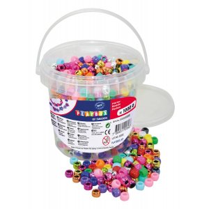 Perles en plastique en seau Congo - 1000 pcs Perles en plastique en seau Congo - 1000 pcs