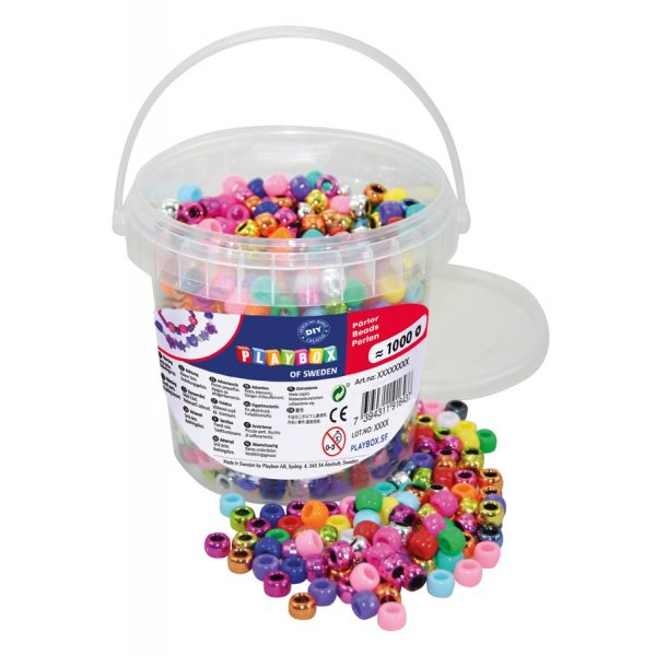 Perles en plastique en seau Congo - 1000 pcs
