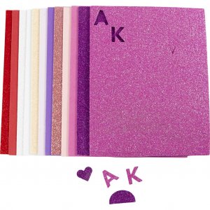 Feuilles décoratives en mousse souple de caoutchouc 14 x 25 cm, 2 mm, Lilas/Rose Harmoni, lot de 12. Feuilles décoratives en mousse souple de caoutchouc 14 x 25 cm, 2 mm, Lilas/Rose Harmoni, lot de 12.