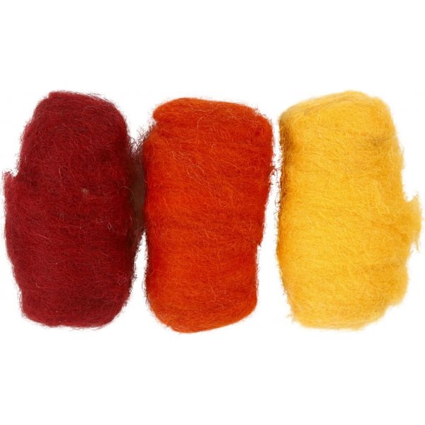 Laine carde - harmonie jaune/terre cuite - 3 x 10 g