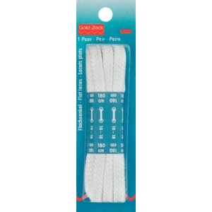 Lacets plats 8mm 180cm CO blanc 2pcs Lacets plats 8mm 180cm CO blanc 2pcs