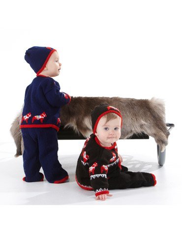 Patron tricot - Pull, cardigan, pantalon et bonnet avec chevaux Dala Patron tricot - Pull, cardigan, pantalon et bonnet avec chevaux Dala