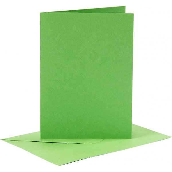 Cartes et enveloppes - vert 10,5 x 15 cm - 6 sets