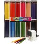 Colortime Crayons de couleur + taille-crayon - couleurs mlanges 12 x 12 pcs