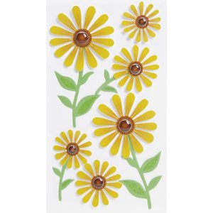 Mélange d'autocollants - Fleurs - jaune Mélange d'autocollants - Fleurs - jaune