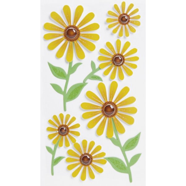 Mlange d\\\'autocollants - Fleurs - jaune
