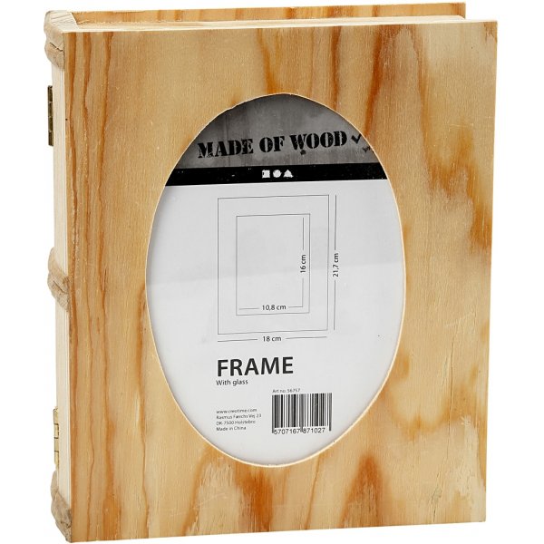 Bote  livres avec passe-partout dans le couvercle - 21,7x18x5,5 cm